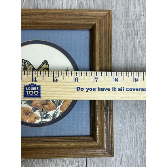 Vintage D Smith Minnesota Artist Print Butterfly And Flowers Matte & Framed 8” - Picture 6 of 6